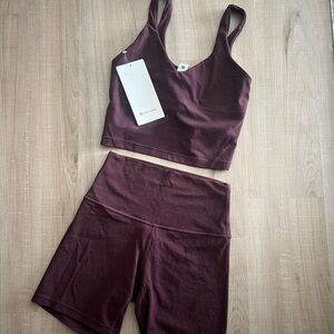 Lululemon align tank and high rise short set